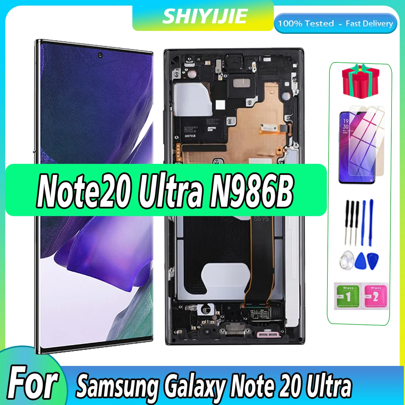 6.9 "Per Samsung Galaxy Note 20 Ultra Display Note20 Ultra Sm-N986F N986B Con Cornice Display Lcd Riparazione Touch Screen