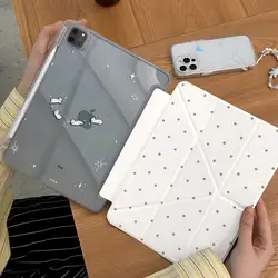 Korean Rabbit Kawaii Gray Polka Dots Tablet Case - IPadAir3 10.5in (A)