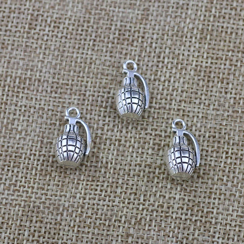 

6pcs/lot 18*10mm Antique Silver Alloy Grenade Charm Pendants Jewelry Making DIY Handmade Craft