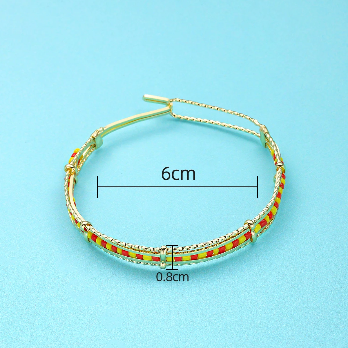G&D Ourla Bohemia Oshun Beads Bangle for Women Gift Gold Plated Babalawo Green and Yellow Beads Bangle Orula Bracelet 5