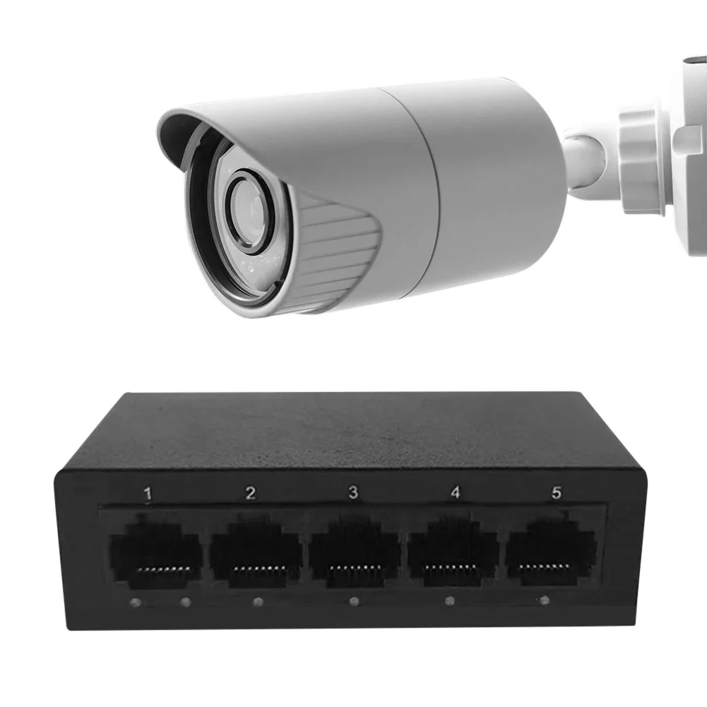 5 Port Gigabit Ethernet Switch network switch network splitter Ethernet Splitter Network Switch 10 100 1000Mbps Home Network Hub Plastic Metal Case Plug Play
