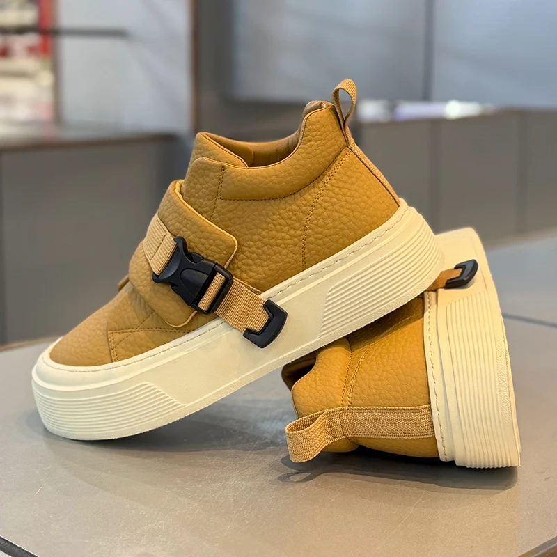 Designer Herren Freizeitschuhe Mode Atmungsaktive Sportschuhe High Top Anti Slip Board Schuhe Bequeme Plattform Walking Sneakers – Detail 16