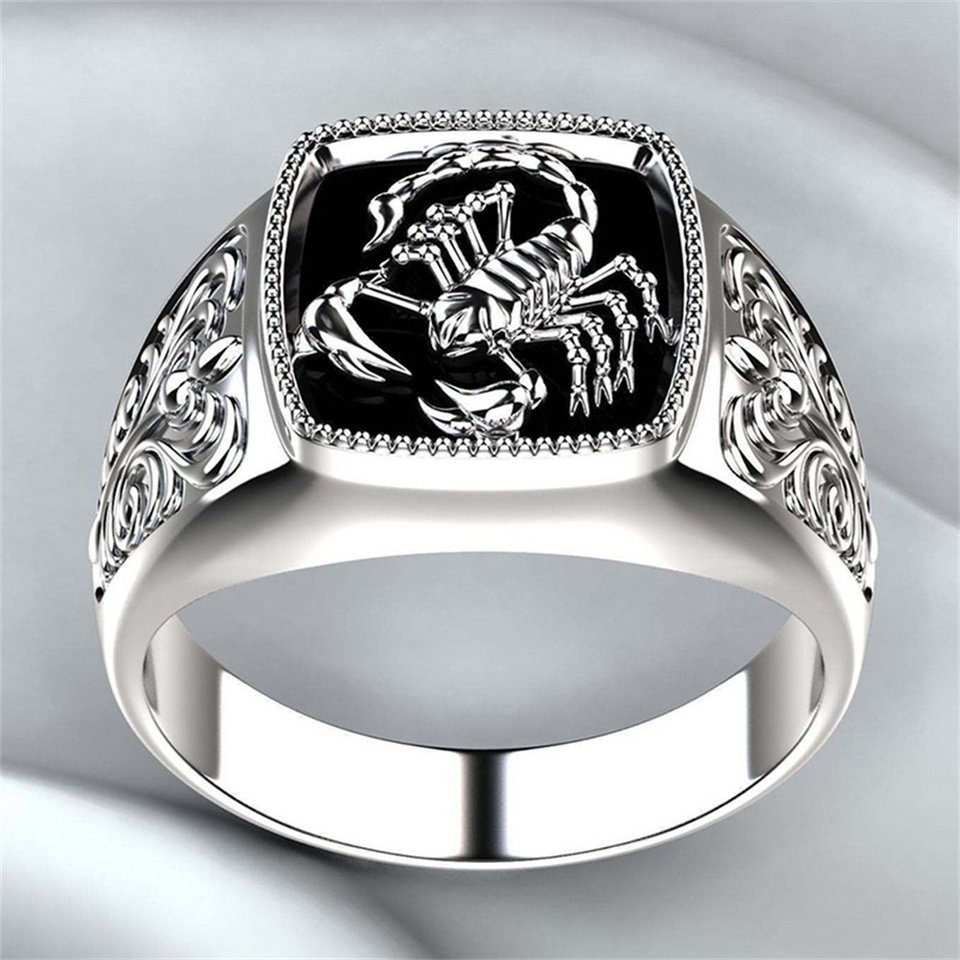 Retro Scorpion Ring for Men Vintage Punk Animal Irregular Patterns Adjustable Rings Party Gifts Jewelry Accessories 2023 Trend