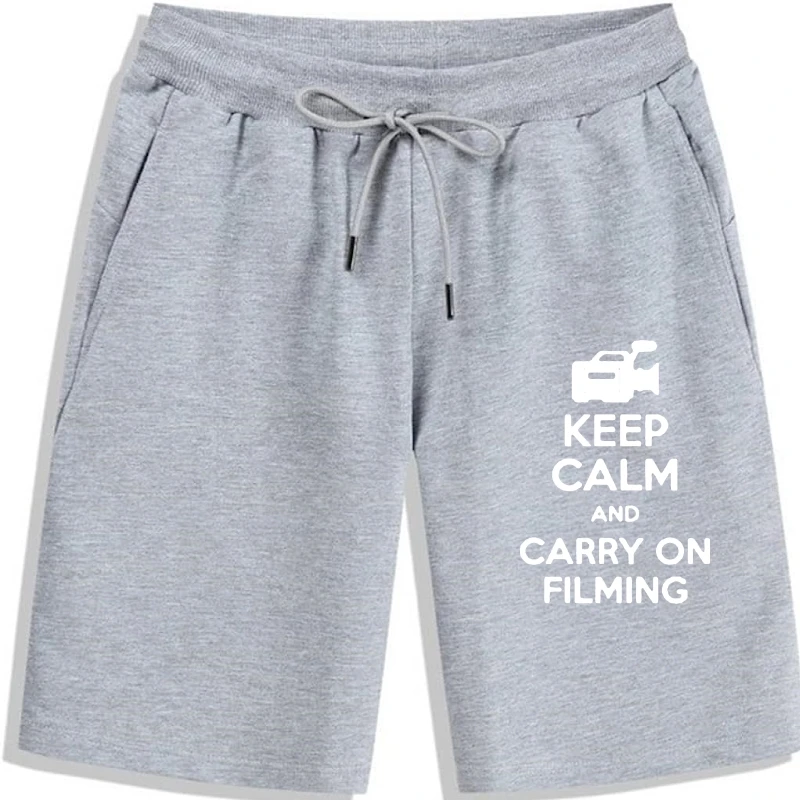 Weelsgao Keep Calm And Carry On Filming Film Director Cotton Printing Casual Men Shorts Summer Printing Shorts For Men