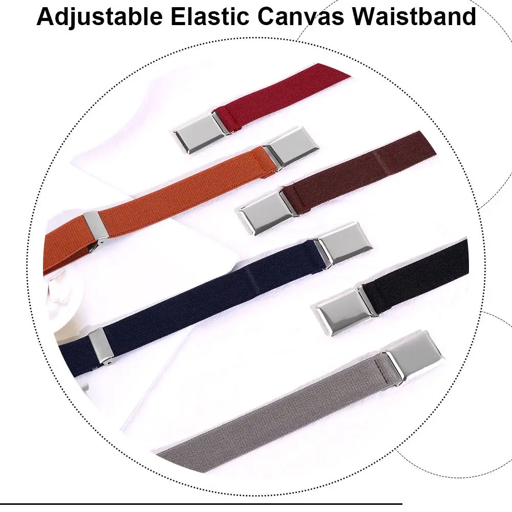 Kids Elastic Belts Girl Adjustable Elastic Canvas Waistband Stretch Waist Belt With Buckle
