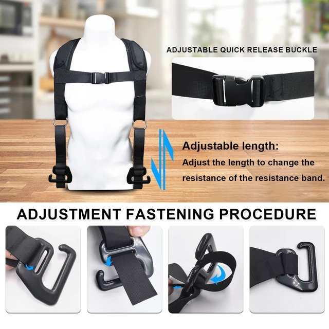 Squat Harness Vest for Resistance Bands – Adjustable Training Strap with Padded Shoulder Support Squats & Functional Workouts 2