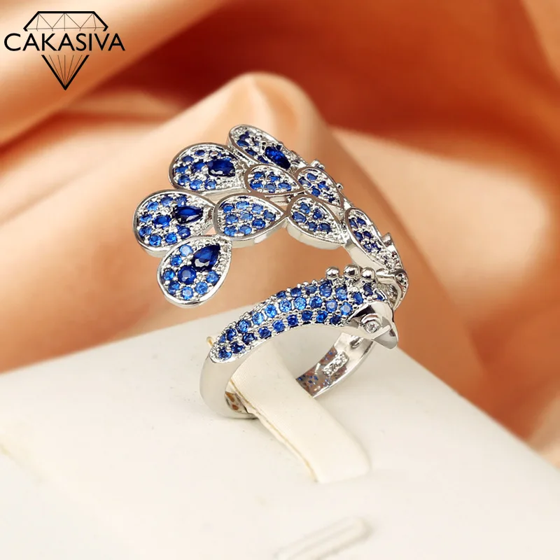 

Exquisite Dynamic Kingfisher Open Ring Silver Personalized Wings Open Ring Birthday Party Gift Silver Jewelry Ring Wholesale