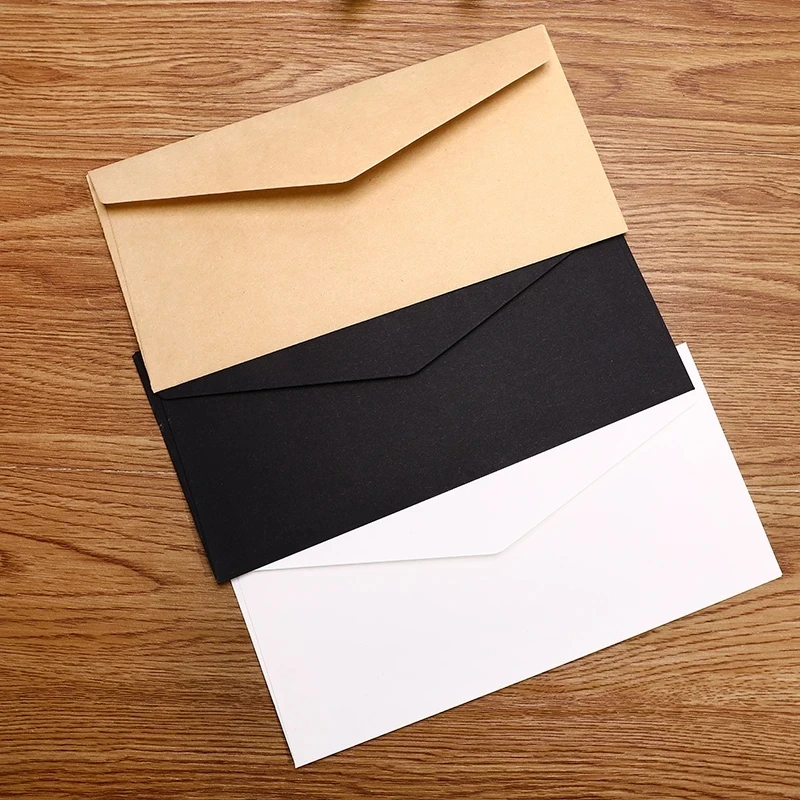 Classical White Black Kraft Blank Mini Paper Window Envelopes Wedding Invitation Envelope Gift Envelope 1/6/12 PCS
