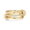 Bague ronde empilée à trois couches en acier inoxydable plaqué or pour femmes, ensemble de bagues entrelacées sans ternissement, bijoux tendance, cadeau