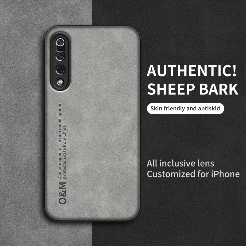 Leather Magnetic Phone Case with Built-in Iron Slim Soft Cover