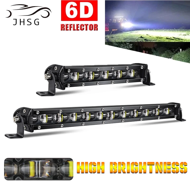 8&quot 14&quot 20&quot 26&quot 32&quot 38&quot Inch Led Work Light Bar 6D 12V Slim Car Spot Flood Convex Combo SUV Niva Lada 4X4 Off Road LED Lamp |