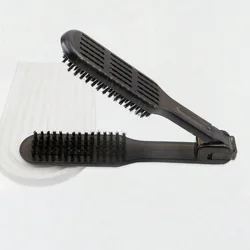 Pro Hairdressing Boar Bristle Straightening Brush - V - Shape Styling Tool (1pc)