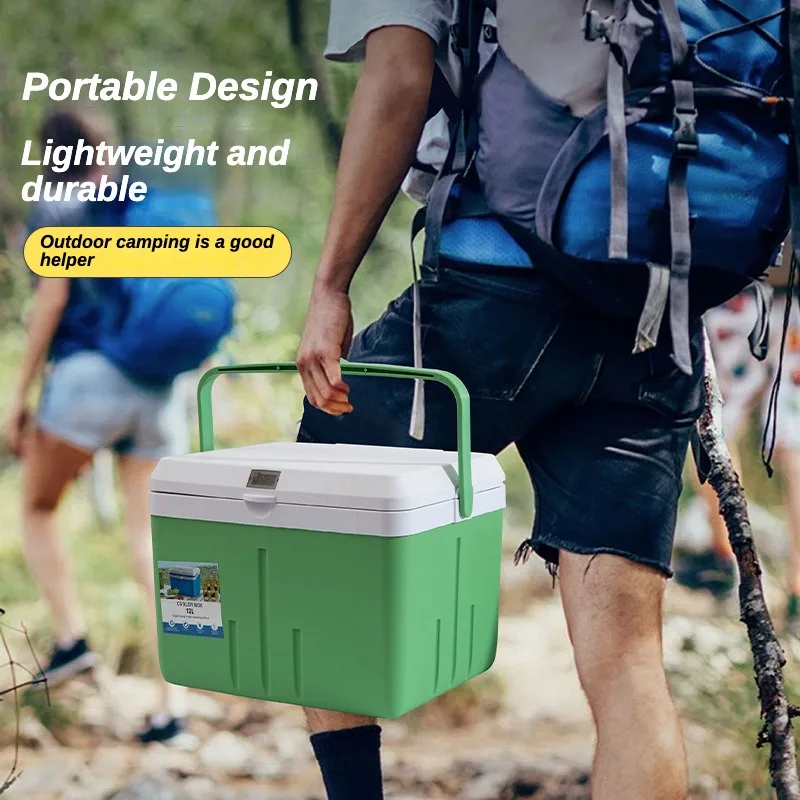 Portable 13L Outdoor Camping Picnic Ice Block Insulation Box Insulated Thermal Cooler Box With Temperature Screen