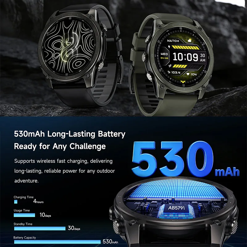 Nuovo Smartwatch Sportivo 2026 con Modalità Sport, Chiamate Wireless, Bussola, Altimetro, Torcia LED, Schermo AMOLED da 1,43 Pollici - Image 4