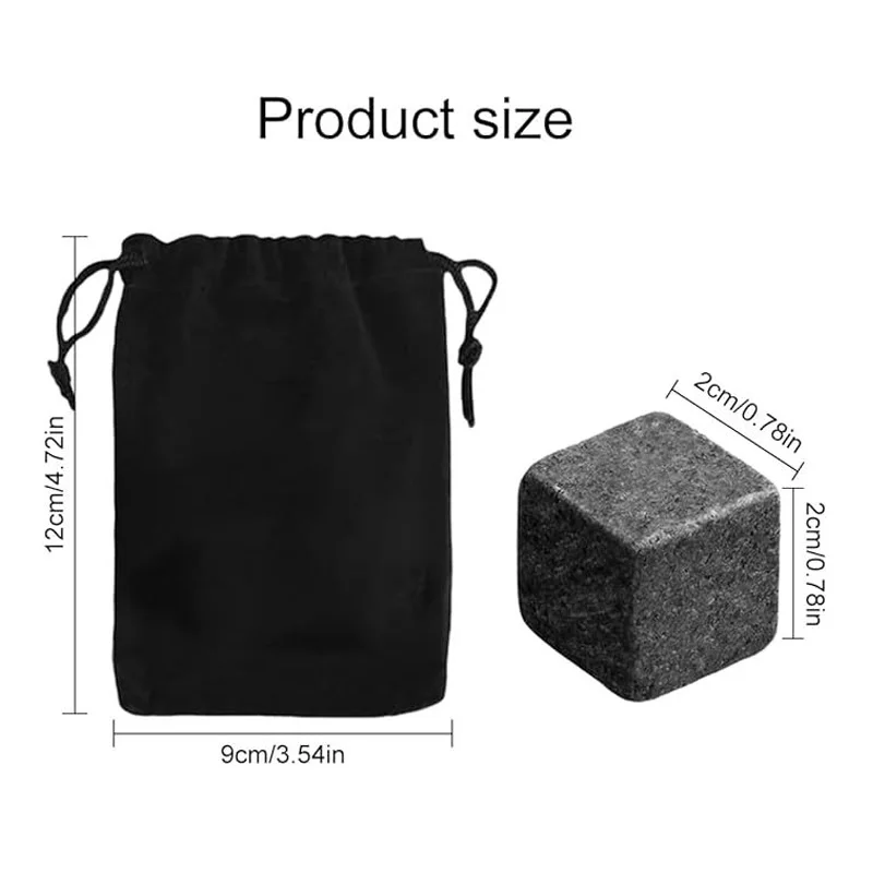 Natural Granite Whiskey Stones Sipping Ice Cube Whisky Stone Wine Rocks Cooler Wedding Gift Favor Christmas Bar Accessories
