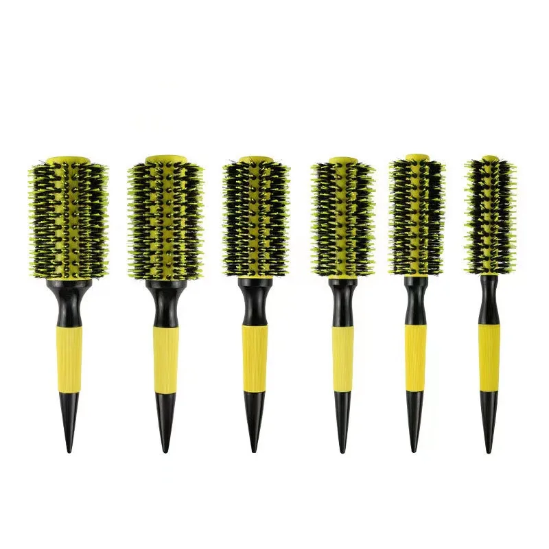 

Professional Salon Wooden Handle Boar Bristle Curler Hair Combs Nylon Styling Round Curling Brushs Hair Roller