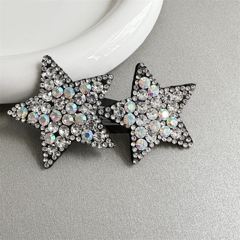 Teeth Rhinestone Star Hair Comb Pentagram Star Extra Hair Holder