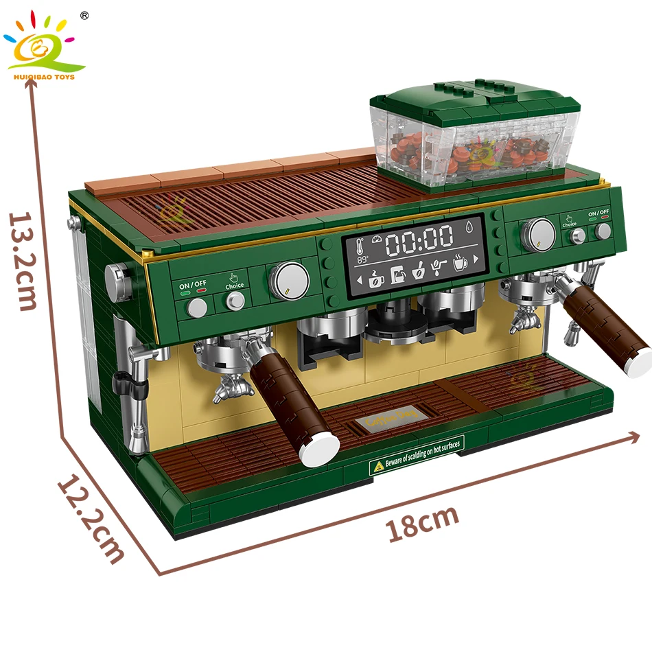 HUIQIBAO 928PCS MOC 커피 기계 모델 마이크로 빌딩 블록 미니 다이아몬드 도시 친구 벽돌 세트 어린이 장난감 키즈 소녀 게임