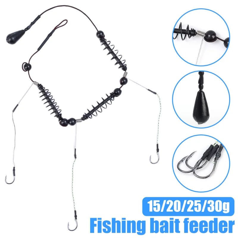 

Fishing Hook Artificial Lure Bait Cage Set Fishing Feeder Baitholder Anzol Peche Catfish Jigs Carp Fishing Tackle Tools 15g-30g