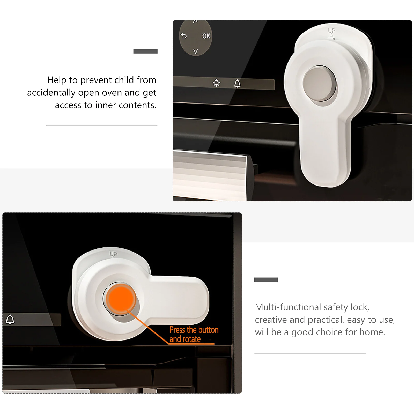 Child Safety Oven Lock Baby-proof Oven Lock Home Kids Security 2pcs