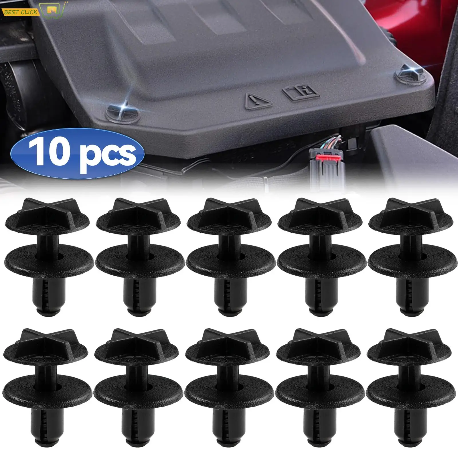 10 Stück Nylon-Batterieabdeckung und Motorhauben-Clip-Befestigungselemente für Land Rover Range Rover Discovery Sport Evoque OE # LR 024316