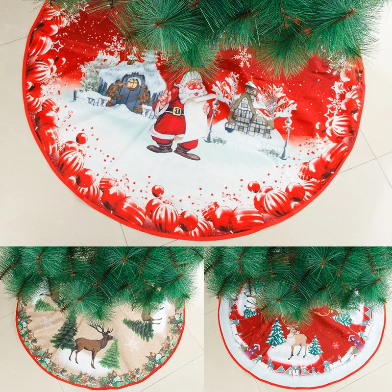 25Inch Christmas Tree Skirt Ornament Christmas Tree Decorations for Home Bottom Fabric Xmas Tree Skirt Navidad New Year 2023
