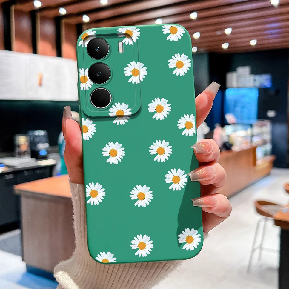 Fashion Sunflower Heart High-Quality Smooth Liquid Phone Back Cover Bumper