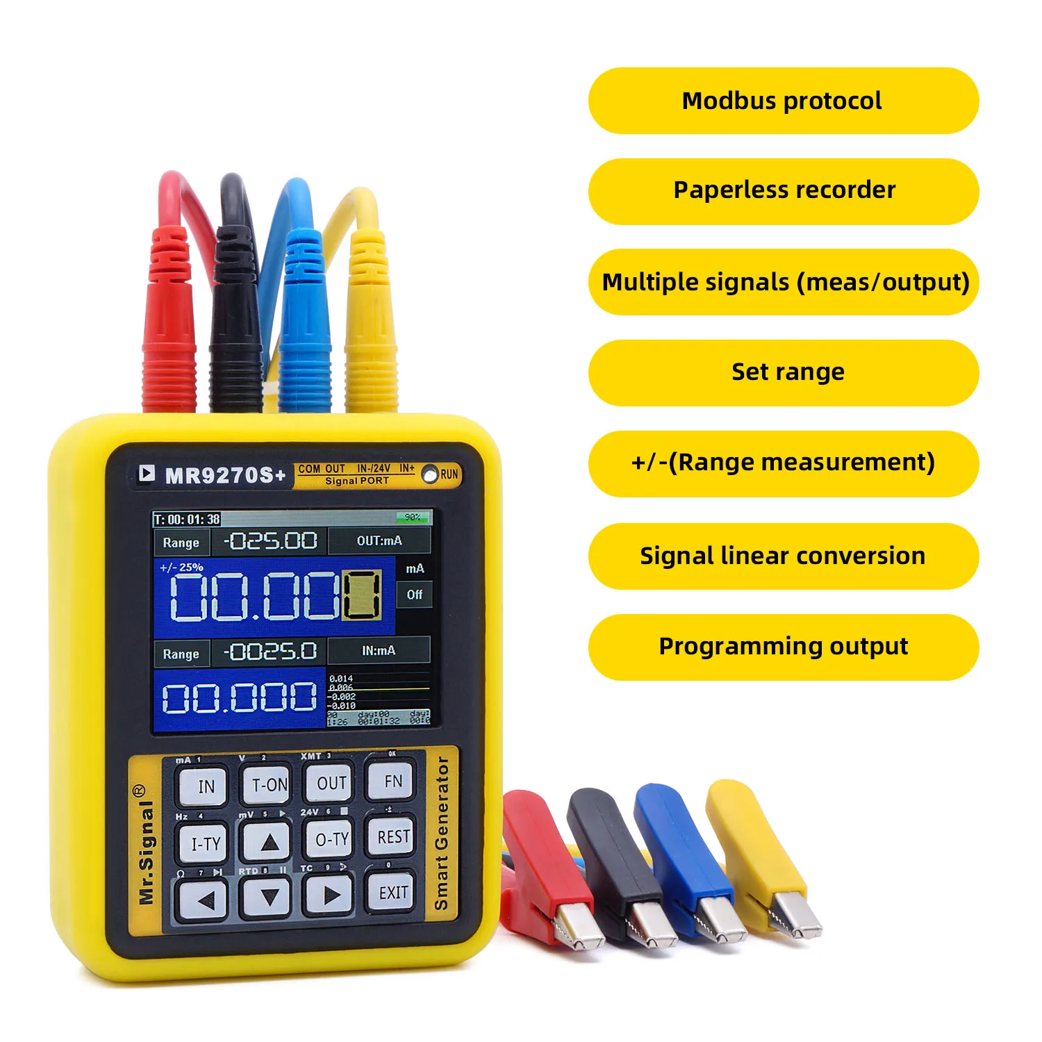 MR9270S+,4-20MA Signal Generator Calibrate Current Voltage PT100 Thermocouple Pressure Transmitter Logger PID Frequency Handheld 2