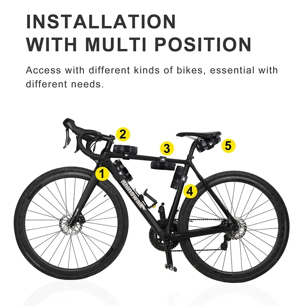 Borsa Triangolare Da Telaio Rhinowalk Per Bici – Nylon Idrorepellente, Cerniere YKK, Tasche Multiple E Porta Pompa, Ideale Per Bikepacking E Touring