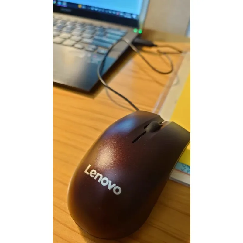 큰 빨간 점 디자인의 레노버 M120 프로 무선 마우스, USB 인터페이스, e스포츠 게임 및 노트북 액세서리에 적합