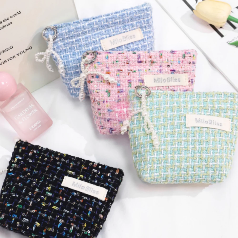 Woman's Wallets Cosmetic Bag Polyester Portable Zipper Lipstick Storage Bag Commuter Coin Purse Card Holder Carteras De Mujer