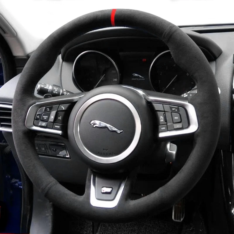 

Для JAGUAR XEL XFL F-TYPE XF XJ XE F-PACE DIY индивидуальная кожаная замша углеродное волокно ручная работа чехол рулевого колеса