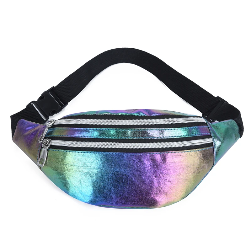 Laser waistpack for running, messenger bag for women, reflective outdoor beach bag, stylish cash bag for men