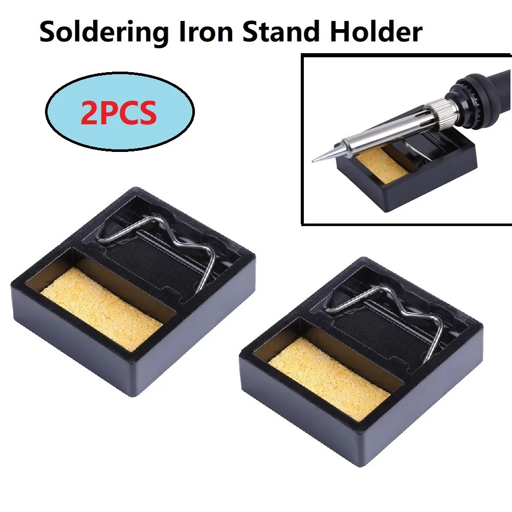 2 stücke Mini Lötkolben Ständer Halter Schweißen Solder Löten Stehen Mit Sauber Schwamm Für BGA Löten Station Reparatur Werkzeuge