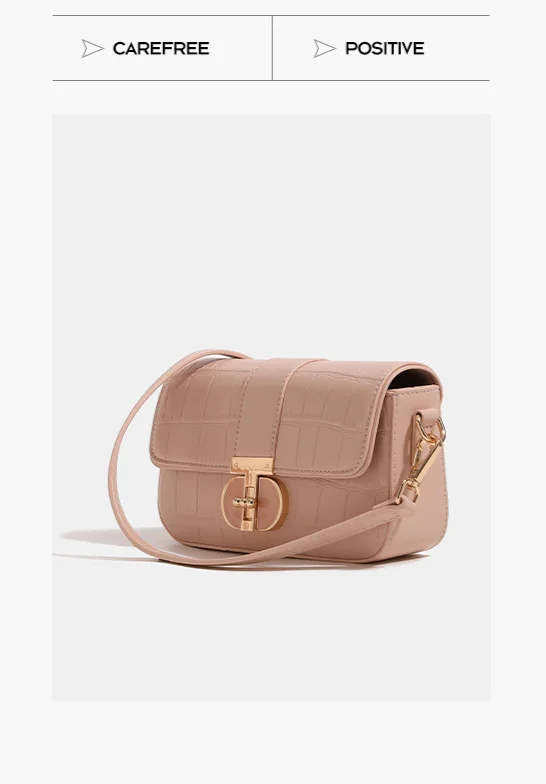 Bolso bandolera pequeño de mujer de color rosa de primera calidad con diseño francés de oolong de melocotón, primavera/verano 2024_voghion.com