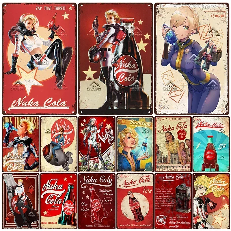 Metal Wall Signs Nuka Cola Drink Posters The Ultimate Wall Decor for Pub Gaming Vibes