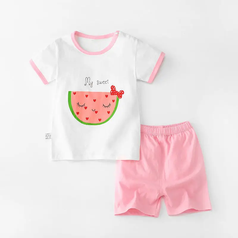 

ZWY1812 Kids Baby Boy Clothes Summer Cartoon Print Sets 2Pcs Short Sleeve T-Shirt+Shorts Child Boy Outfits 3-12 Years Old