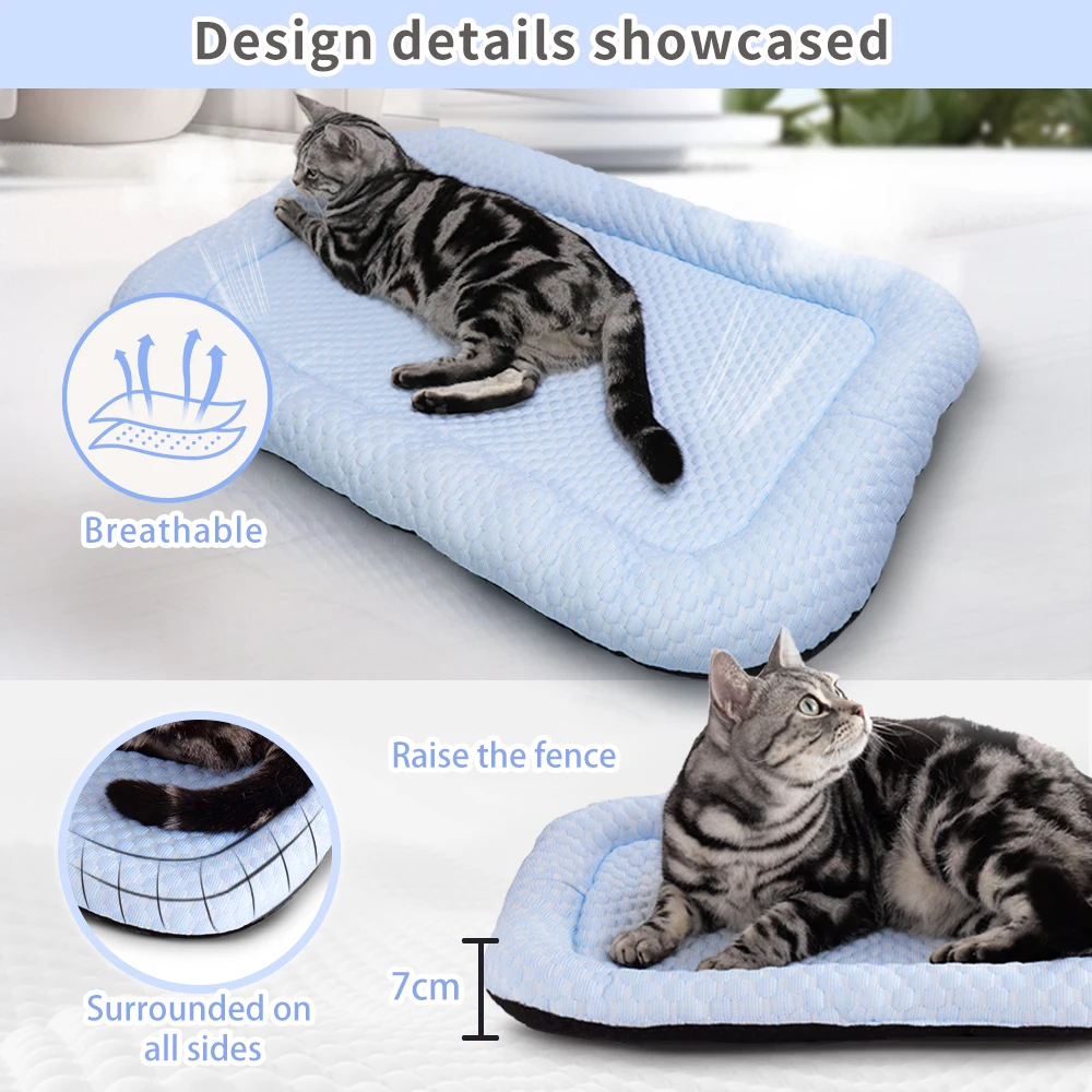 Pet Cooling Bed Pet Cooling Mat Memory Foam Washable Bed All Seasons Mat For Cat Breathable Dog Anti-Slip