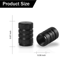 Cylindrical Aluminum Car Tire Valve Stem Caps Bike Motorcycle Alloy Valve Dust Covers Reticulated Surface Wheel Rim Plug Caps 4
