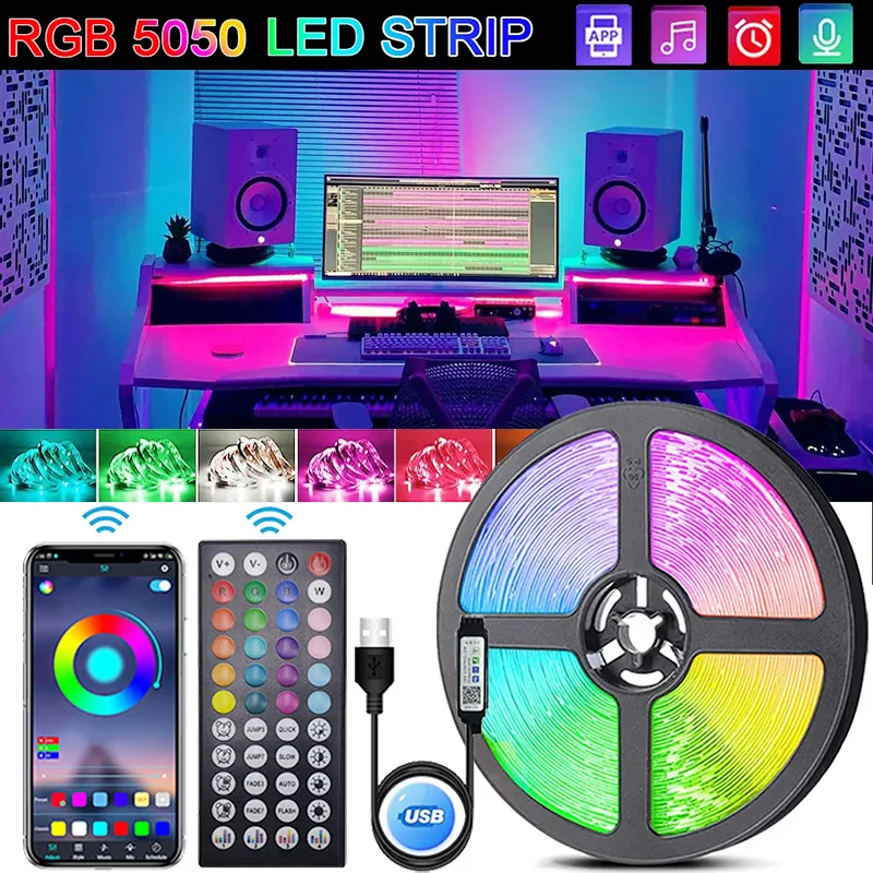 RGB Led Strip Lights 5050 USB Led Light WiFi APP Control Luces Led flessibile Lamp Tape per TV retroilluminazione Room Decor Lighting Diode