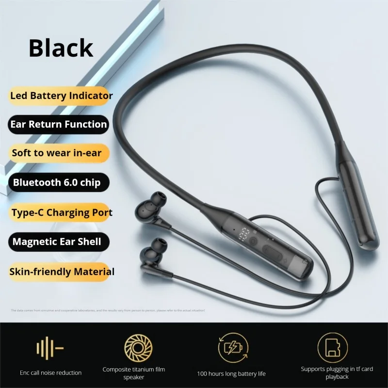 EARDECO Wireless Neckband Headphones with HD Call Quality and Enhanced Bass