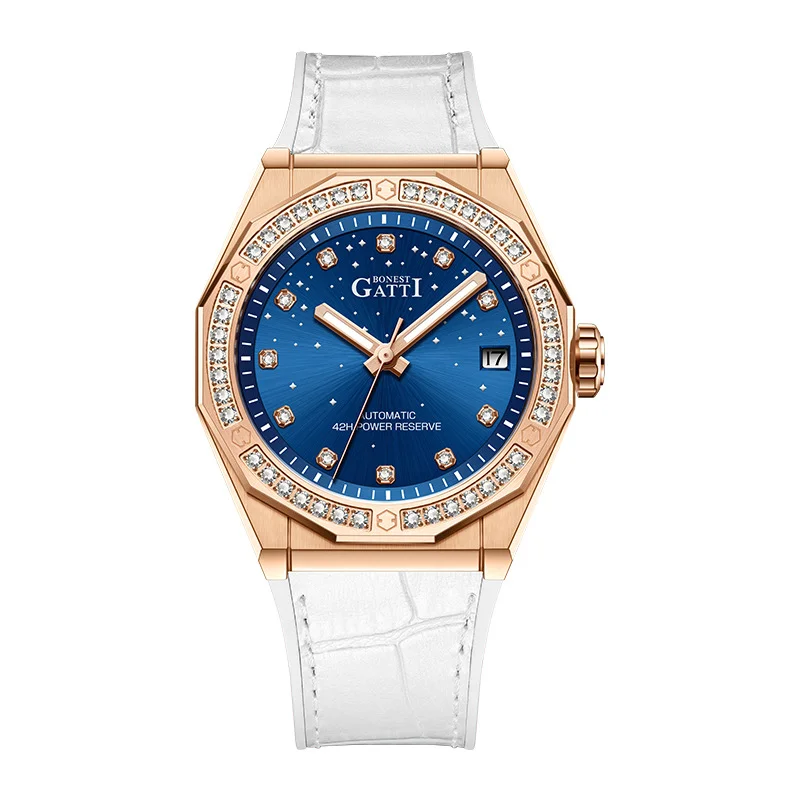 Bonest Gatti Top Brand Ladies Mechanical Watches Fashion Automatic movement Leather Watch Strap Watches for women 2