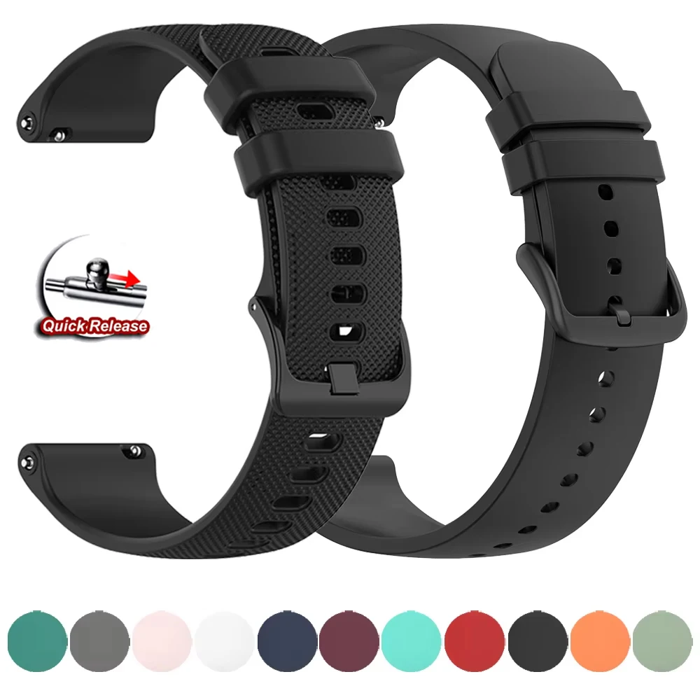 Silicone Watch Strap - 20mm & 22mm Sizes, Versatile Replacement Band for Fitness and Smart Watches