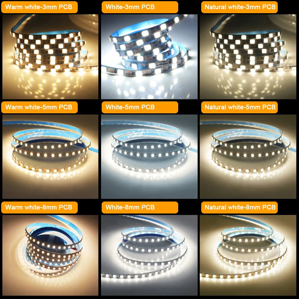 รูปสินค้า LED Strip Light 3 มม. ยืดหยุ่น แสงอุ่น ติดตั้งง่าย