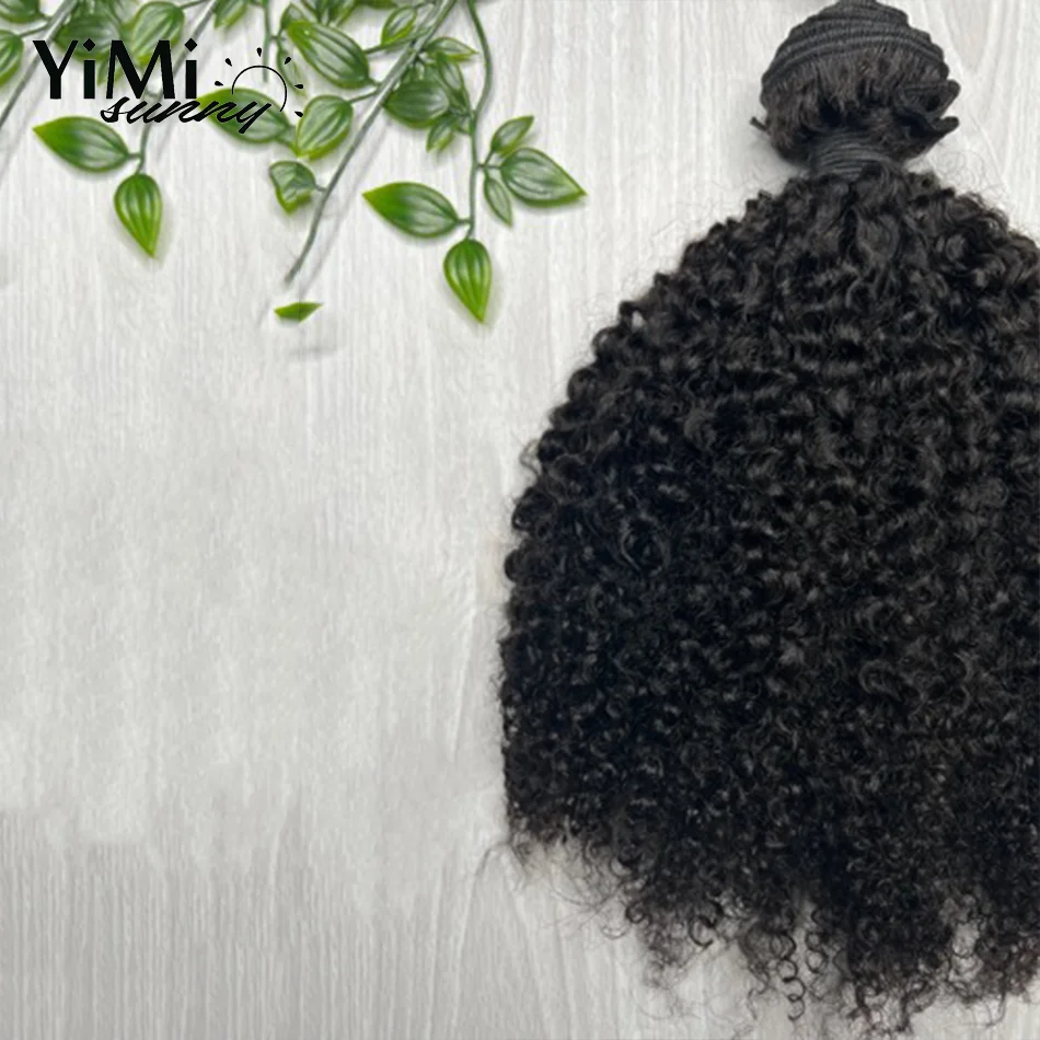 3/4 Pc Raw Burmese Kinky Curly Humna Hair Bundles Deals For Woman Unprocessed Extension Weft Make Full Head For Women Yimisunny