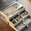 Acrylic Velvet Jewelry Organizer with 3 Drawers Stackable Display Storage Earrings Necklace Bracelets Box Holder Case for Women 2