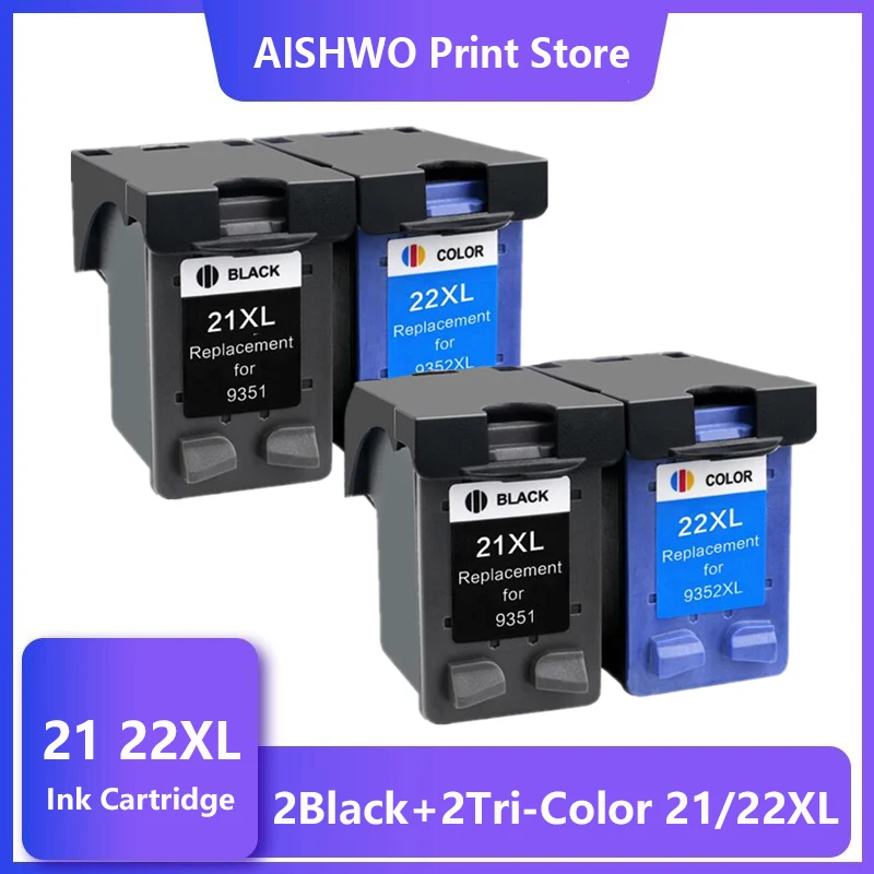 Asw 21Xl 22Xl Cartuccia Di Inchiostro Di Ricambio Per Hp 21 22 Xl Deskjet F380 F2180 F2280 F4180 F4100 F2100 Cartucce Per Stampanti