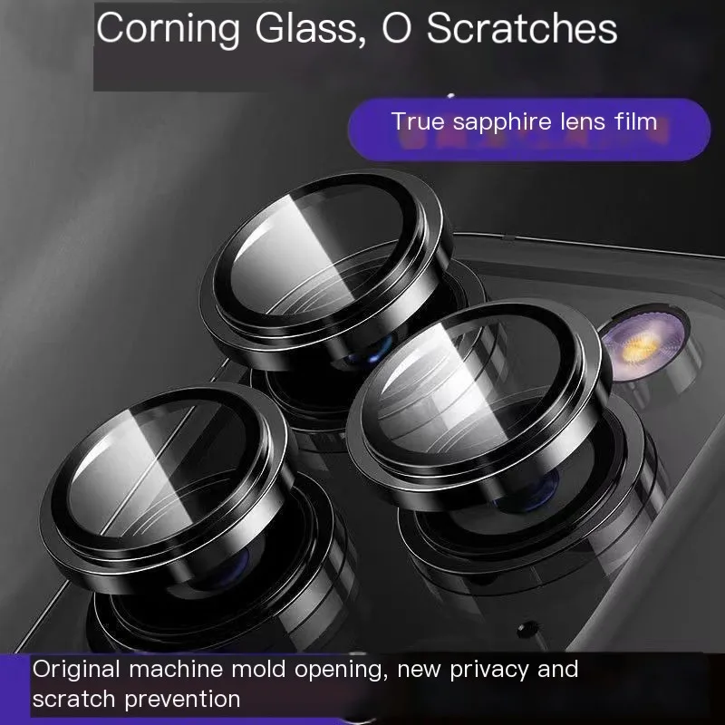 Premium Metal Camera Lens Protector with Tempered Glass and Protective Film