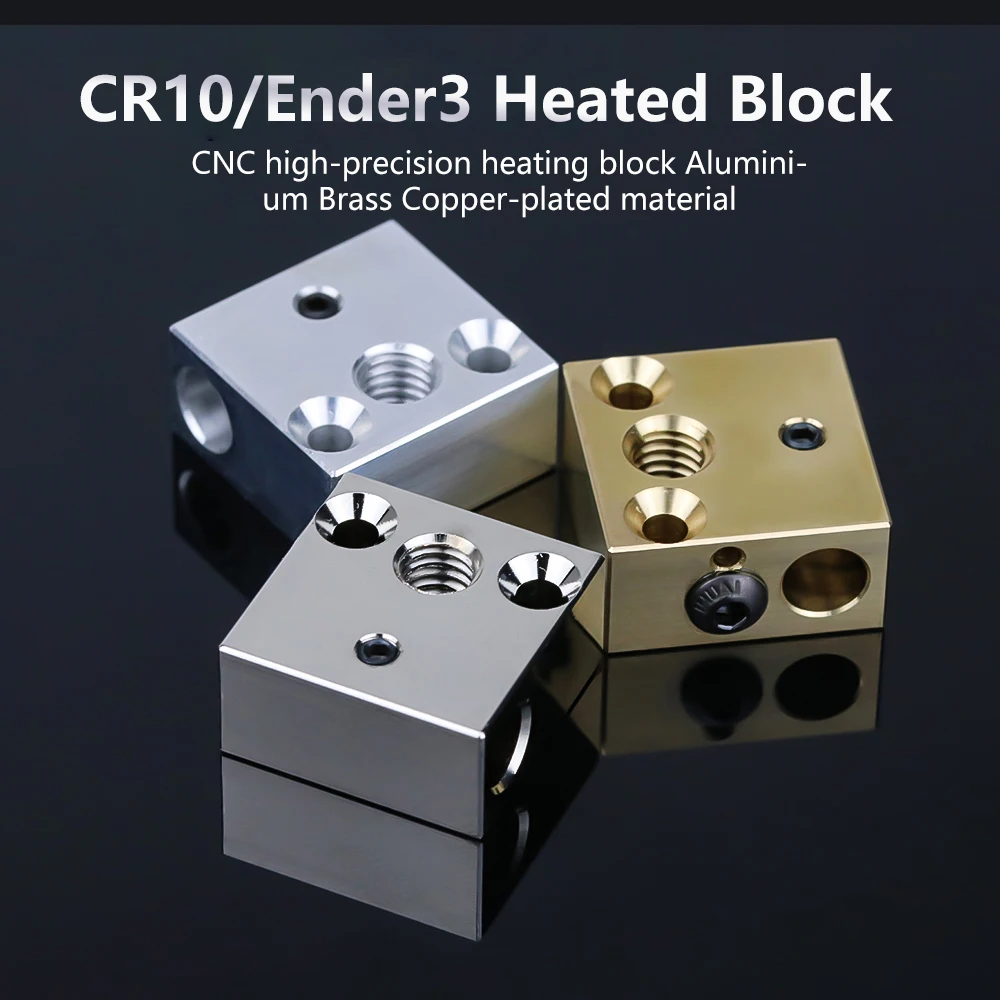 Ender 3 beheizter Block Aluminium/Messing/plattiertes Kupfer CR10/Ender 3V2/Ender5 beheizter Block Bimetallhals für Ender 3