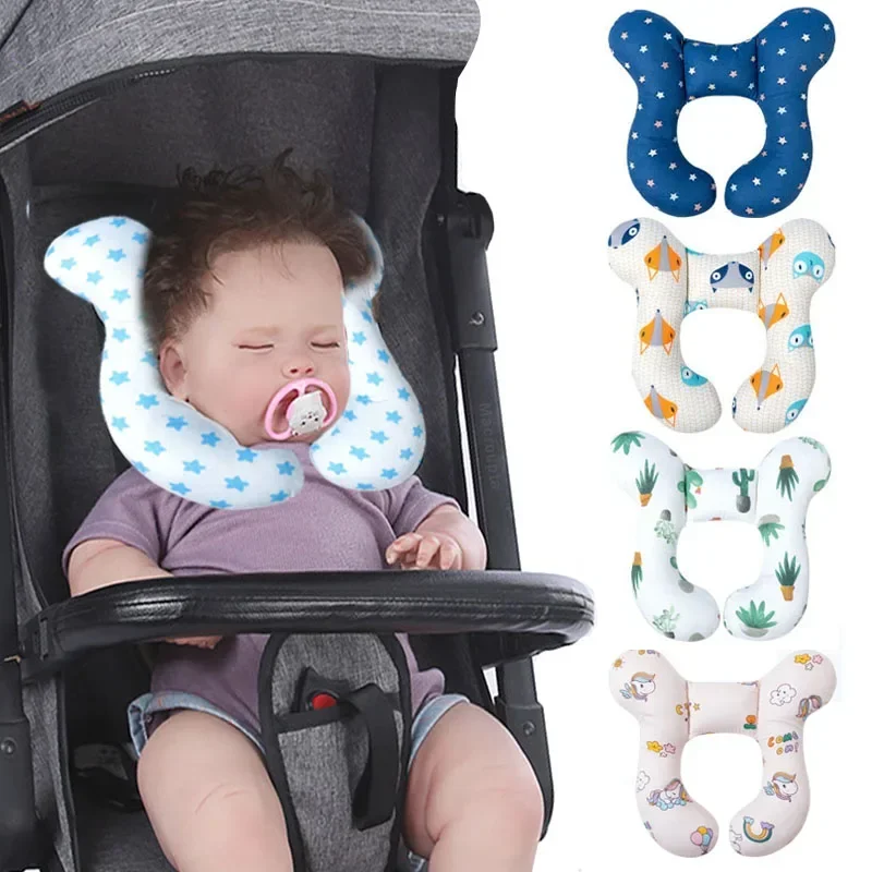 Cartoon Baby Pillow Children's U-shaped Travel Pillow Cotton Soft Baby Travel Car Children's Multi-functional Stroller Pillow 6